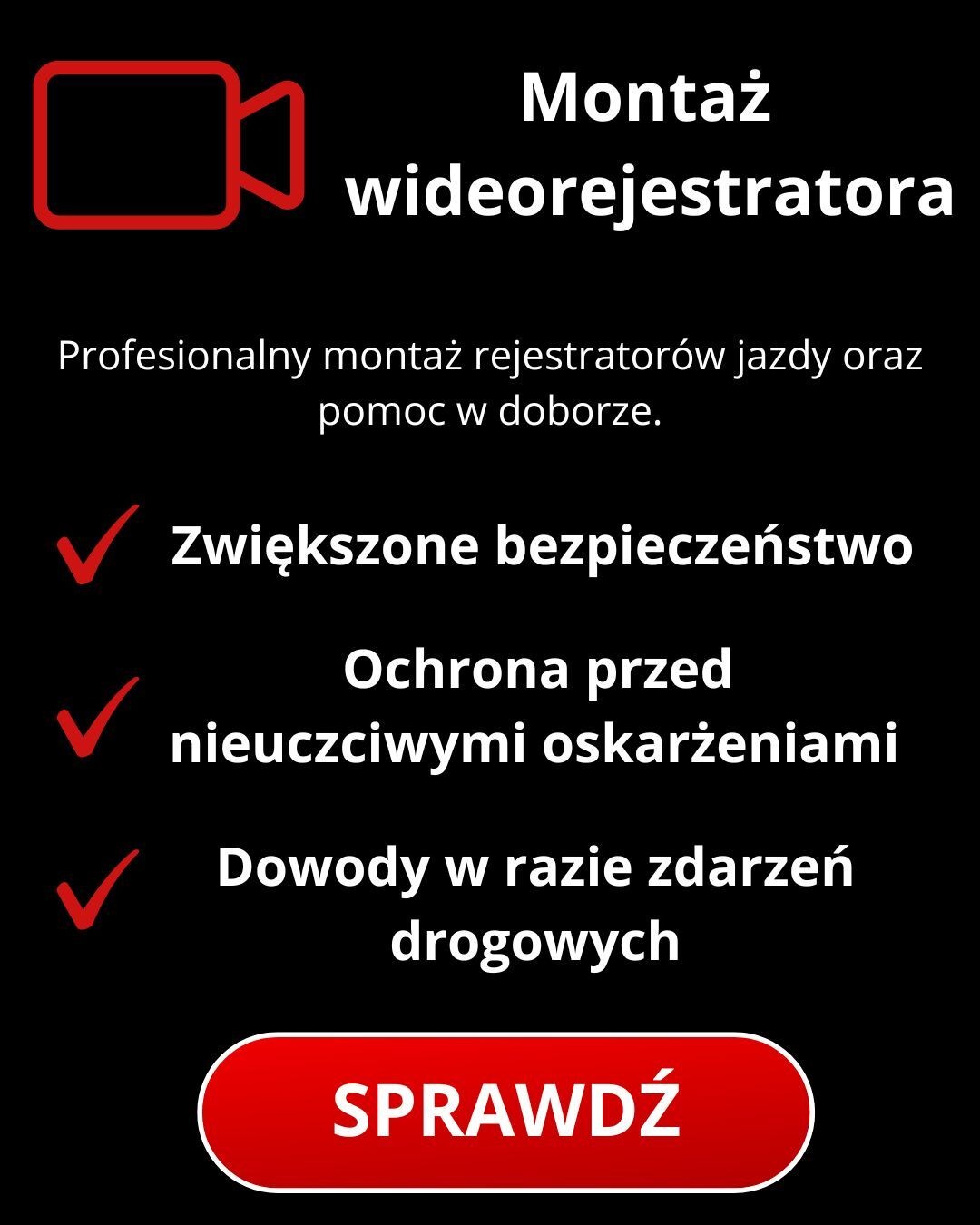 montaż wideorejestratora